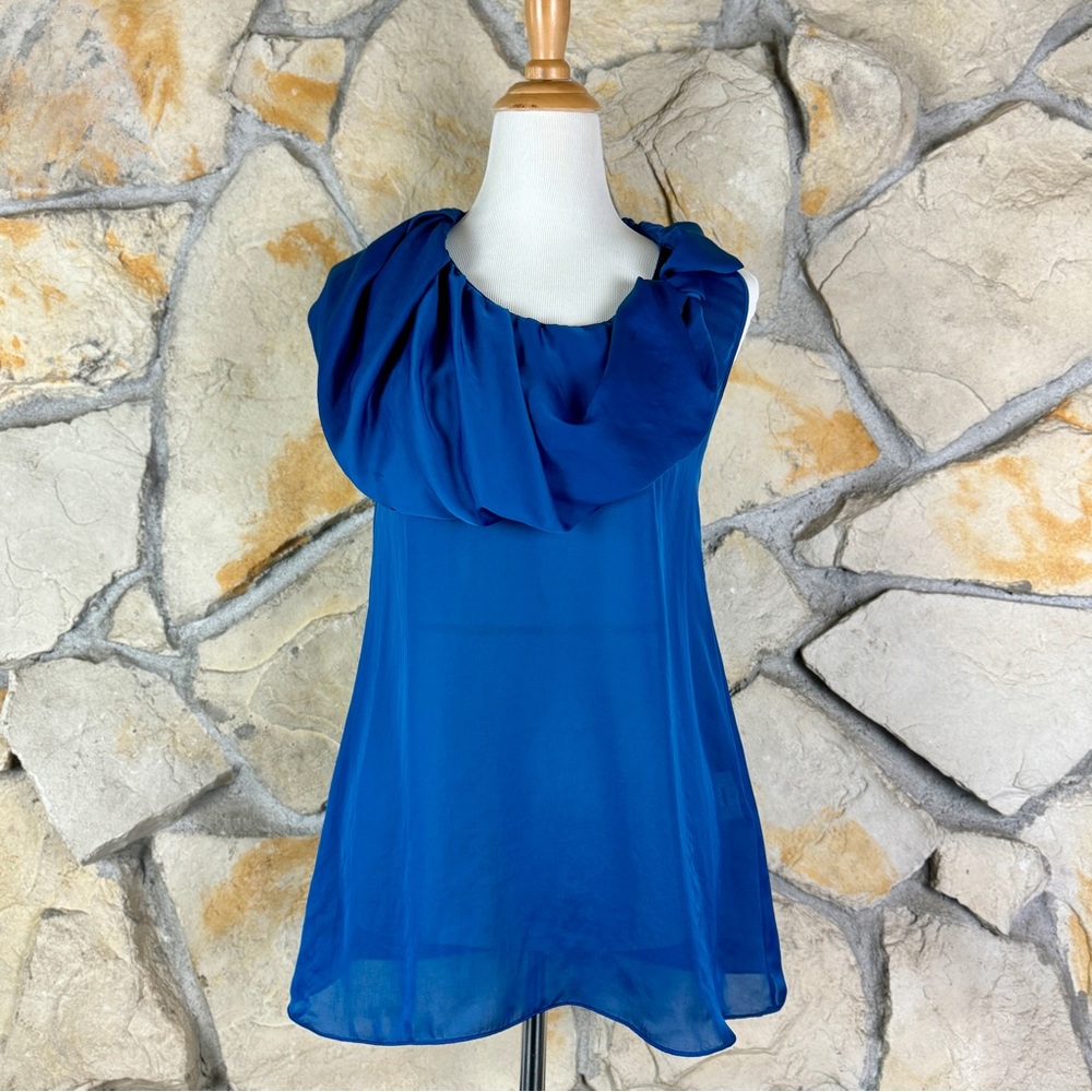 Givenchy Cowl Neck Sleeveless Blouse Azure Blue | FR38, US S